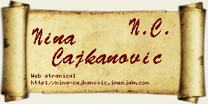 Nina Čajkanović vizit kartica